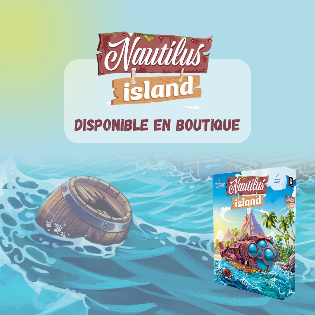 Prêts à explorer l'univers de #NautilusIsland🌋 ? 

Nautilus Island est un jeu de collection pour 2 à 4 naufragés et des parties d'environ 20 minutes, imaginé par Johannes Goupy et @Theo_Sacha , illustré par Clément Masson. Disponible dès aujourd'hui en boutique !