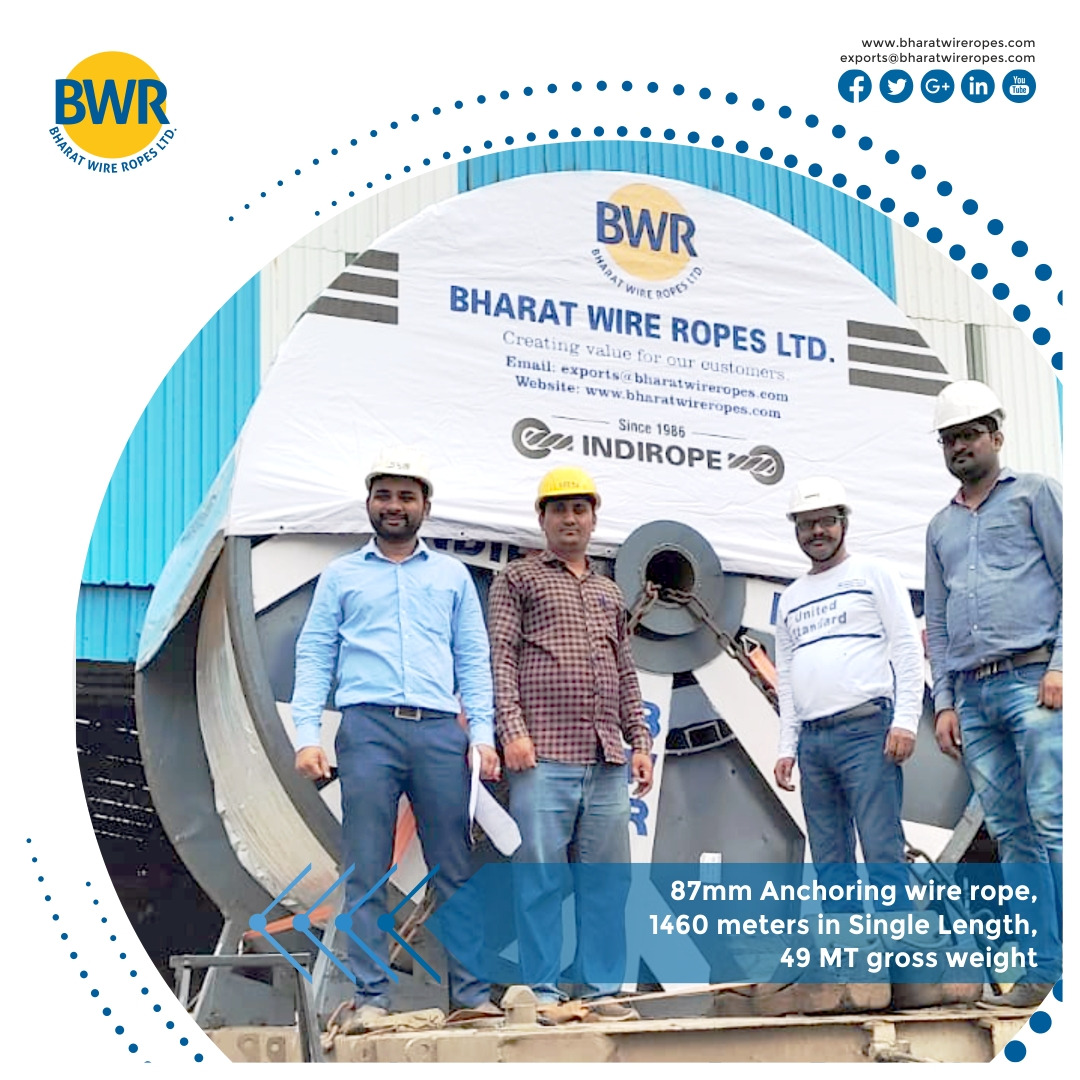 BharatWireRope's tweet photo. Today we dispatched a 1460 meter single length, 87mm rope to one of our valued clients in South Asia. This single reel weighs 49 MT.
#steelwireropes #wirerope #strands #guystrands #quality #slings #chalisgaon #worldslargest #atgaon #delivery #plasticimpregnated #compacted https://t.co/6C4SAZxiUo