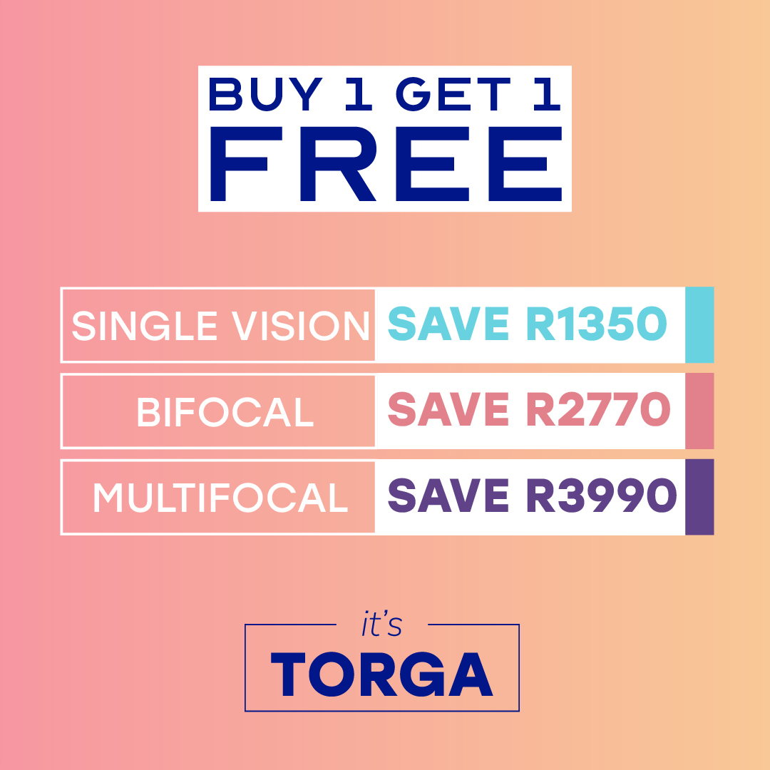 BaywestmallPE's tweet photo. Looking for a new pair of glasses? Summer is on our doorsteps and you and your bestie can usher in summer with a new pair of stylish glasses.
Buy 1 pair of complete glasses and get another pair for your friend FREE.
Book now at #torgaoptical in #BaywestMall. https://t.co/MeMfUTVSiu