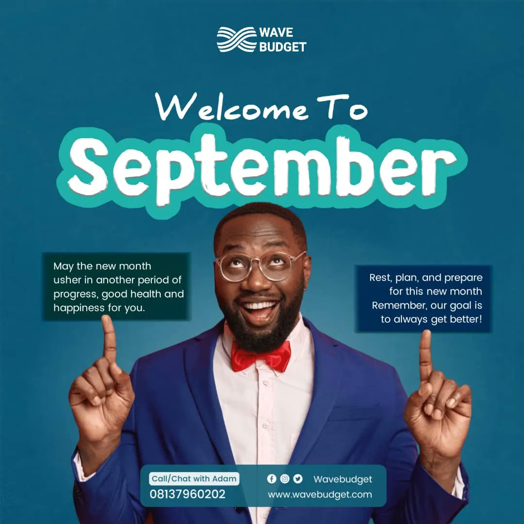 TheWaveBuget's tweet photo. IT STARTS WITH YOU AND IT STARTS FOR FREE!
Welcome to the month of September, with us here, you won't have to worry about your budget.
WaveBudget LLC π.
#WaveBudget #SmartShopping https://t.co/5cnFWHhMSC