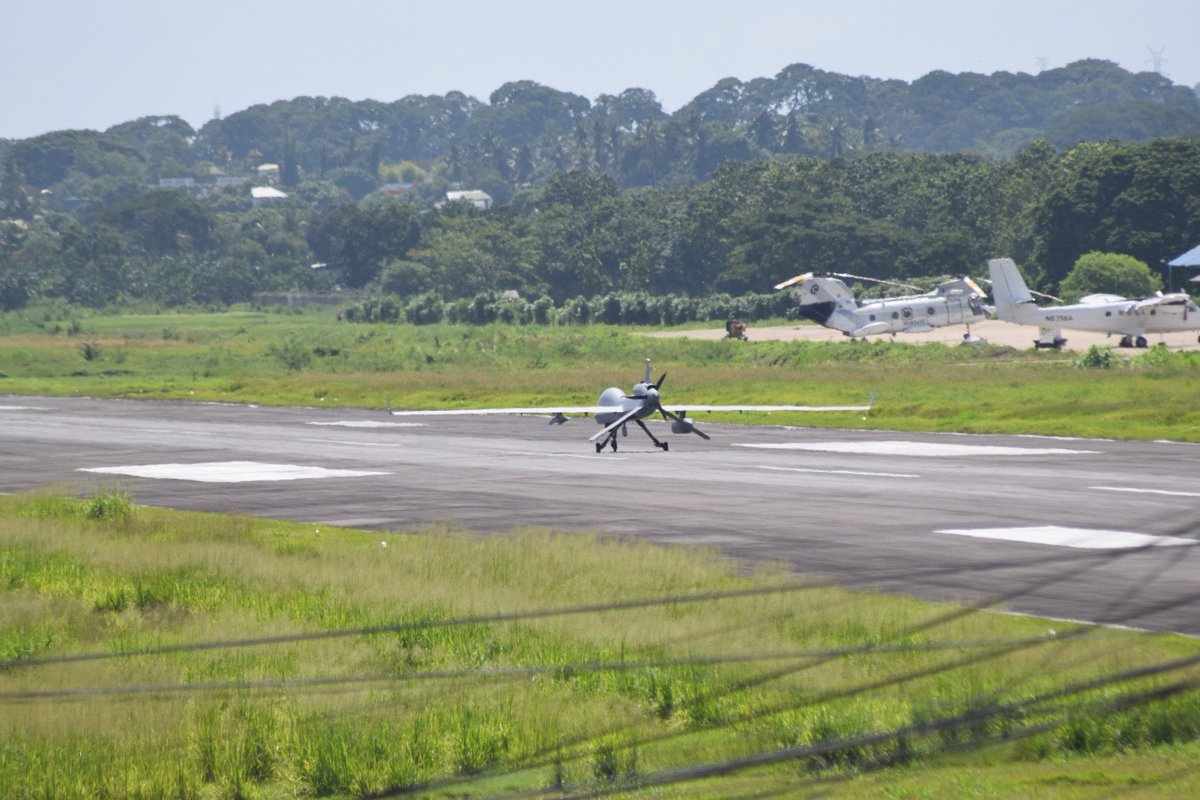 Images: A MQ-1C #GrayEagle Extended Range (GE-ER) has seen taking off from #EdwinAndrewsAirBase in #ZamboangaCity.

(c) Anton S. Ignacio, PPSG.