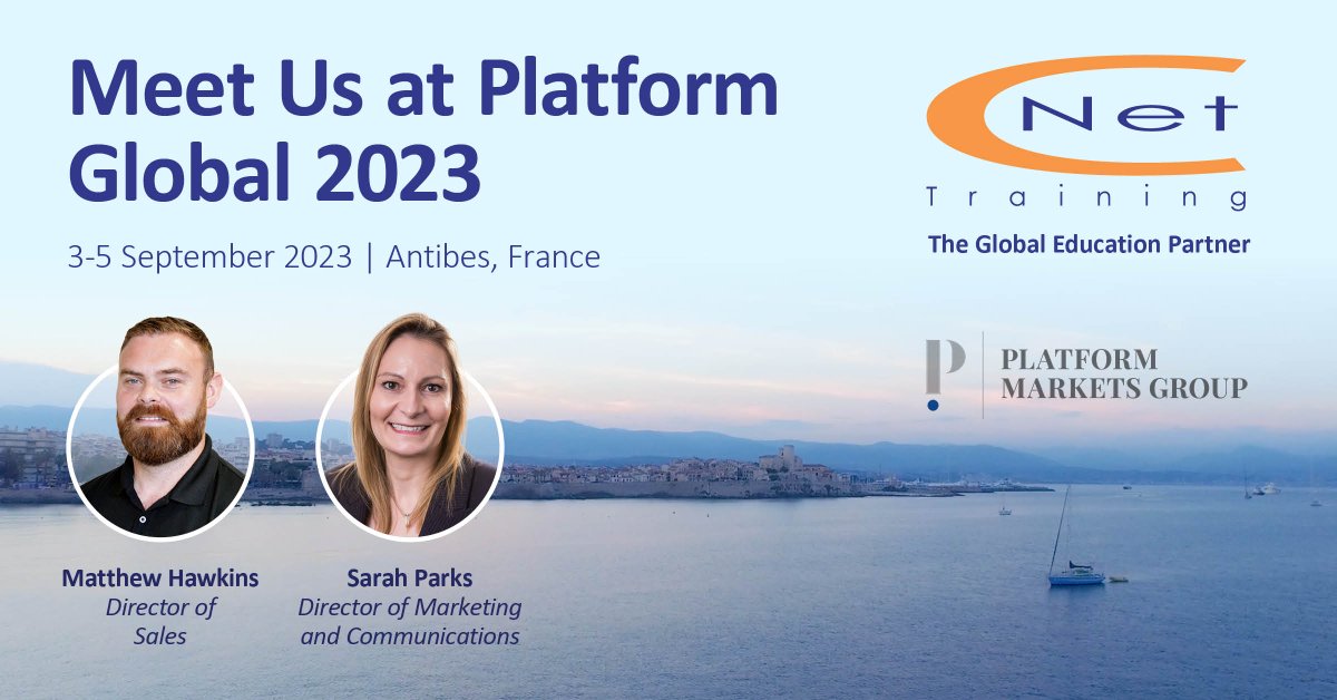 CNettraining's tweet photo. CNet is proud to be the Global Education Partner for Platform Global 2023. Meet Director of Sales, Matthew Hawkins, and Director of Marketing and Communications, Sarah Parks, to talk about your technical education requirements.
#cnettraining #platformglobal #antibes https://t.co/MdUiFejHHS