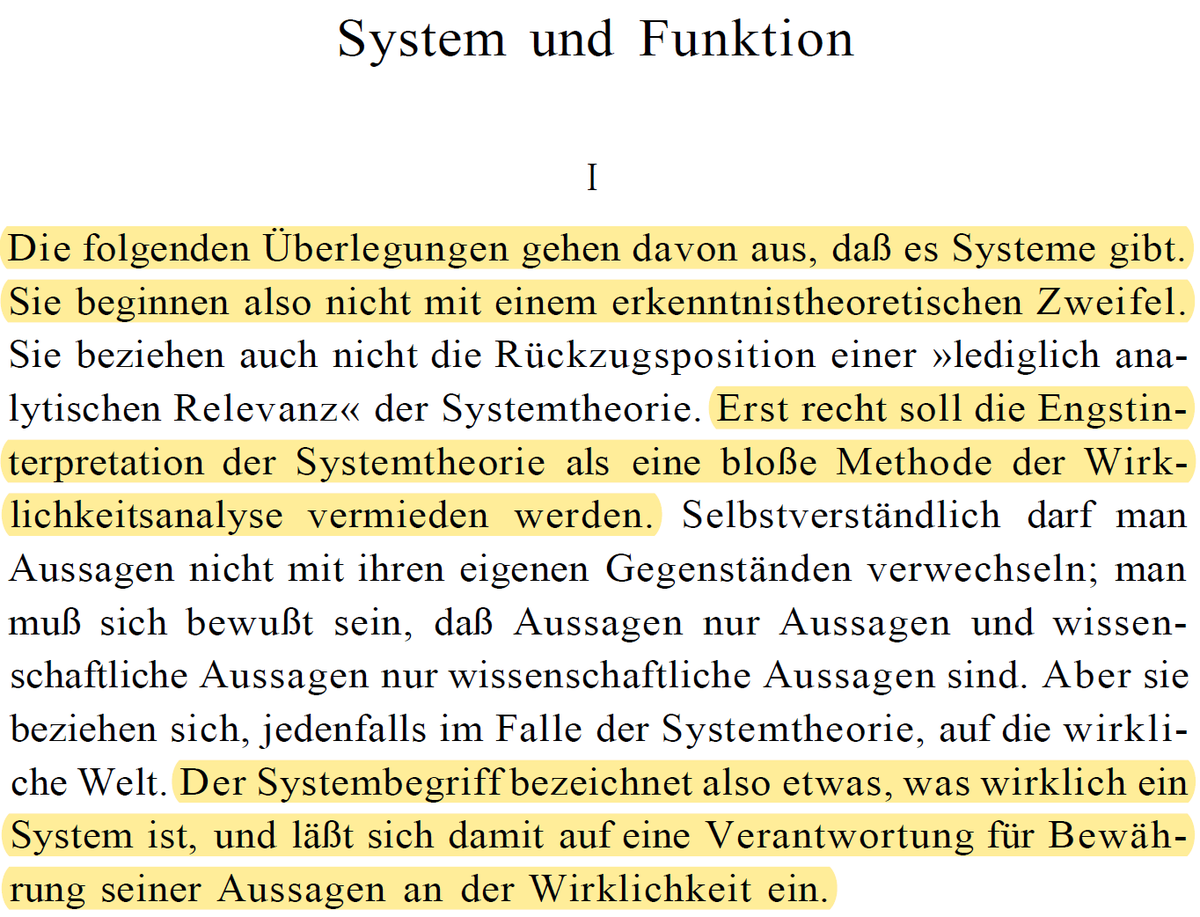 Neonleuchte's tweet photo. @superrieu Im letzten Satz hier meint L., der "Systembegriff" lasse sich "auf eine Verantwortung" für Bewährung an der Wirklichkeit ein (nicht auf "Bewährung der Aussagen des Systems"). Ein System macht keine eindeutigen Aussagen, es kann sich auch Heterogenes in ihm stabilisieren. https://t.co/nAcNPDZrzl