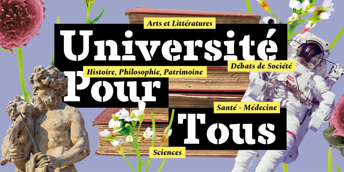 Université Pour Tous : les inscriptions débutent dès le 4 septembre, 9h, pour le nouveau cycle de conférences 2023-2024 -> tinyurl.com/ujm-upt2324
#45conférences #5thèmes #diffusiondessavoirs