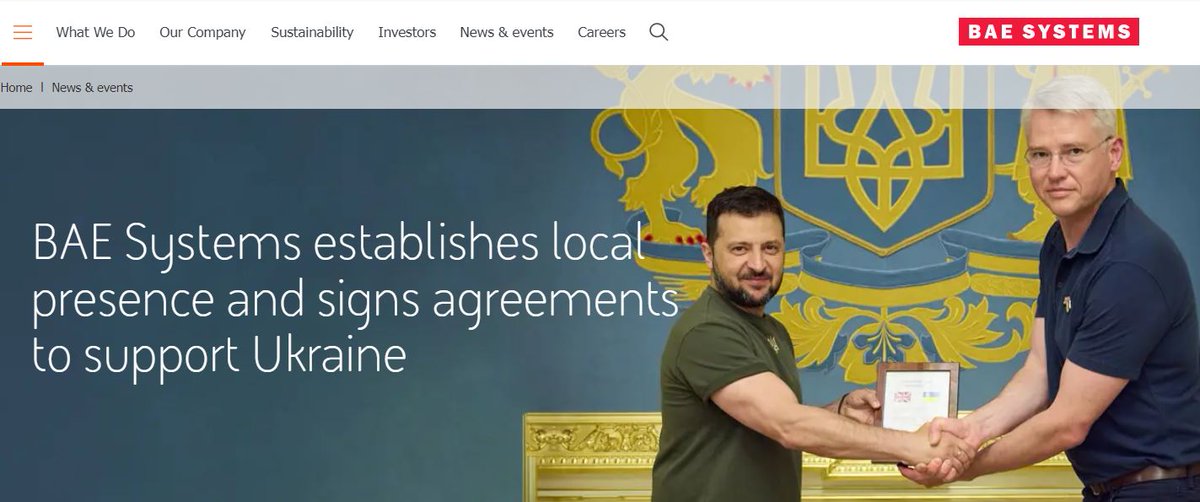 declassifiedUK's tweet photo. 🇺🇦 BAE's new agreement with Ukraine will "ramp up the Company’s support to Ukraine’s armed forces and...  explore the supply of light guns". 

It will enable BAE "to work alongside" Ukraine's military "to... support its future force structure". 

 https://t.co/WP5OdRzWGe https://t.co/QaseYuR8jS