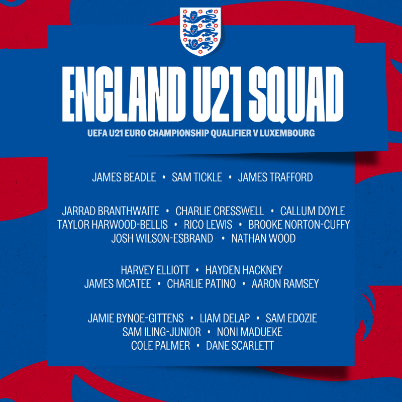 England's tweet photo. Ready to go again 👊

Lee Carsley names his first #YoungLions squad since their #U21EURO success in the summer: