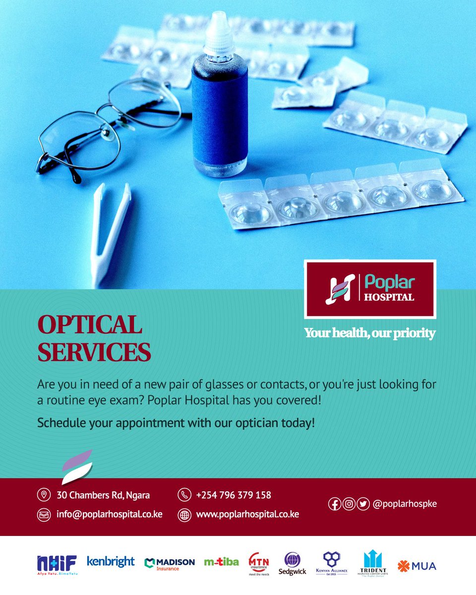 PoplarHospke's tweet photo. Are you in need of a new pair of glasses or contacts, or you're just looking for a routine eye exam? Poplar Hospital has you covered!
Schedule your appointment with our optician today!
#PoplarHospke
#YourHealthOurPriority
#opticalservices https://t.co/jOdWxUl8EZ