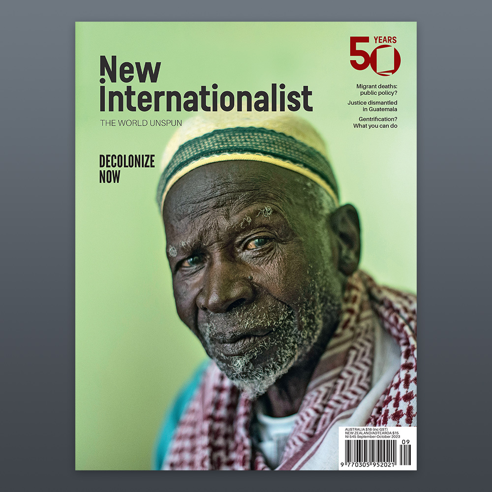 newint_au's tweet photo. NI 545 - September/October, 2023. #Decolonize now! Confronting the impact of empire is not about getting stuck in the past, writes Amy Hall. It’s vital to how we build a better future.

https://t.co/jAGoQ9zsof https://t.co/pfE2H1YEXr