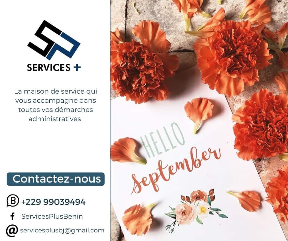 En septembre, si l'osier fleurit - Le raisin mûrit.
#BonMoisdeSeptembre 
#BonWeekend 

Pour toutes vos démarches administratives, contactez-nous : 
☎️ +229 99039494
🎯 Immeuble Fantex (St Michel),4ème étage 
#servicesplus #maisondeservices #documentsadministratifs #accompagnement