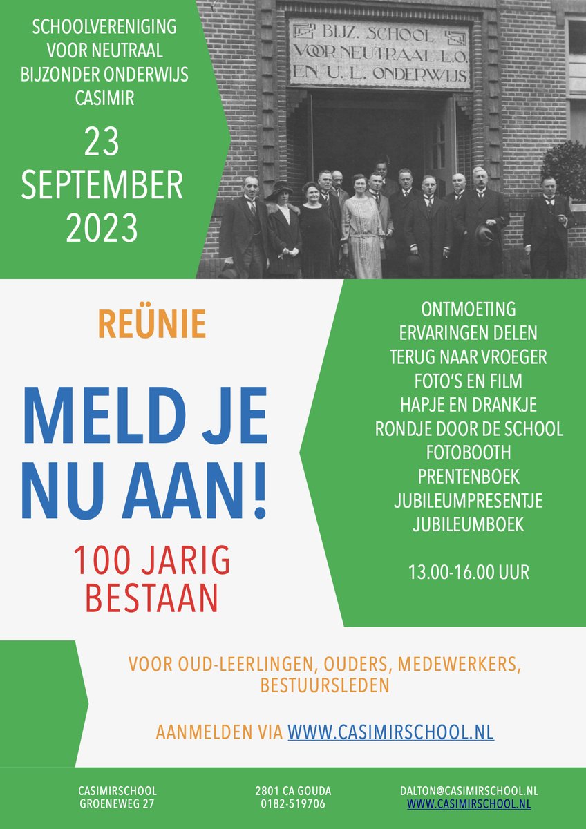 Casimirschool's tweet photo. Heb jij je al aangemeld? Wees welkom als oud-leerling, oud-medewerker, oud-bestuurslid, of oud-ouder. Aanmelden via https://t.co/b0xEVkVNaj https://t.co/5LKQWx2TqY