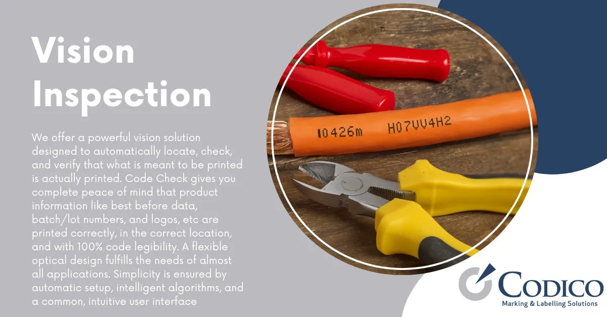 CodicoDist's tweet image. Enhance your quality control with Code Check Line Vision Solutions. Our cutting-edge technology ensures precision and efficiency in product inspection. Visit our website to learn more: #VisionSystems #CodeInspection #BatchCoding #BatchMarking buff.ly/2TckOXe