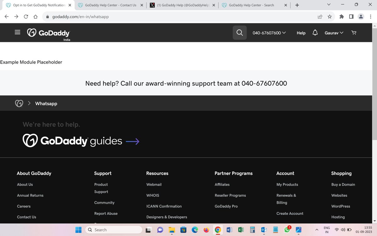 gauravchand's tweet photo. @GoDaddyHelp What happened to Chat support. Disappeared?  (attached)
Typing https://t.co/OWq6KK3rxx leads to page saying Call on Phone (attached)
Phone support a never ending wait.
 Word "Award-winning" needs to go from phone and help pages. Godaddy Internal Award?
#godaddyhelp https://t.co/T2h3m2bIAz