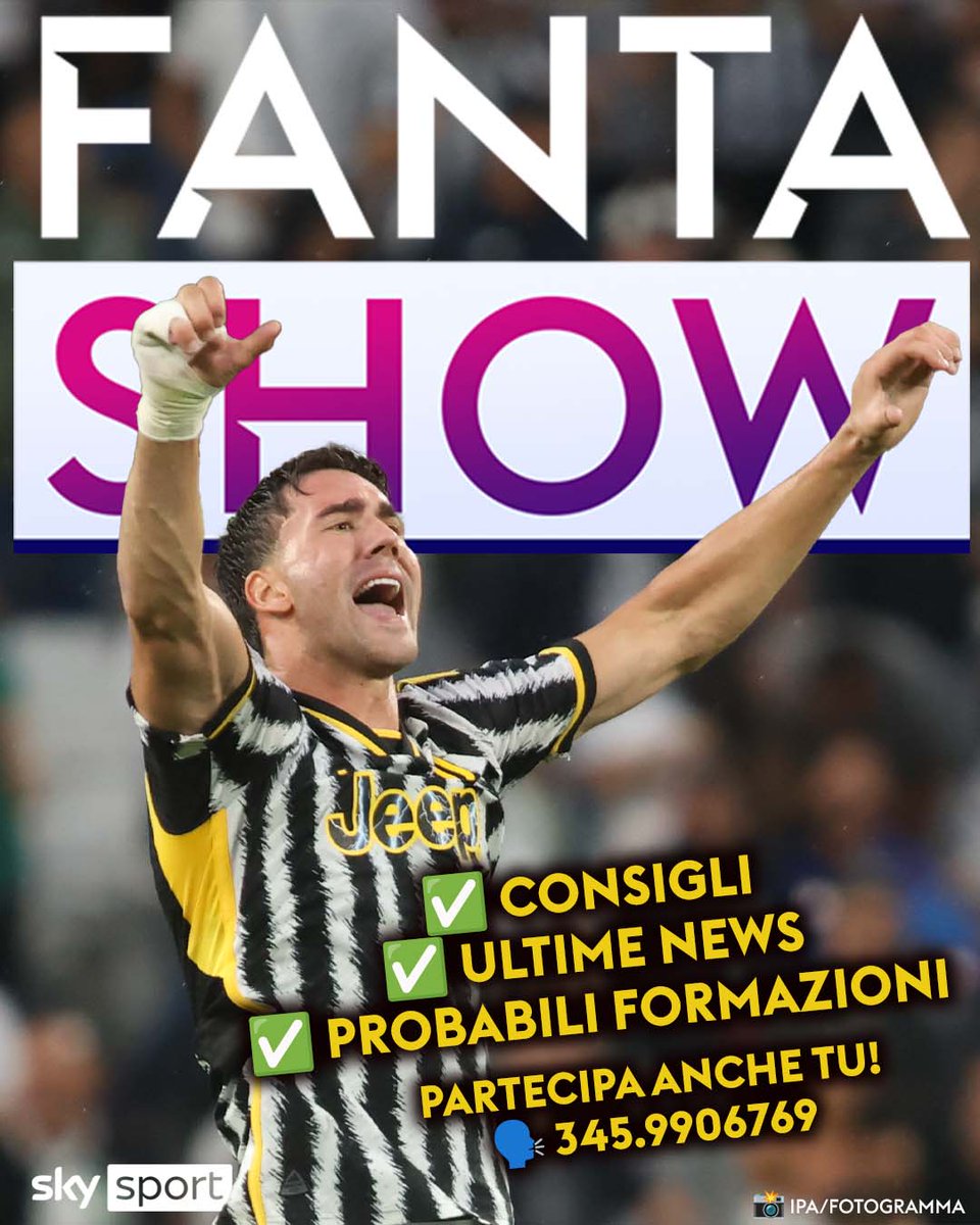 📣 Oggi #SkyFantaShow anticipa di un'ora
⏰ Appuntamento alle 1️⃣7️⃣ su #SkySport 24
👥 Con
<a href="/MarioGiunta/">Mario Giunta</a>
<a href="/GianluBagnu/">Gianluigi Bagnulo</a>
<a href="/DarioMassara/">Dario Massara</a>
<a href="/fains/">Valerio Spinella</a>

🤔 Dubbi sulla formazione❓
🗣️ Mandaci un messaggio vocale su whatsapp al numero 345.9906769
🔊 I migliori saranno ascoltati in trasmissione