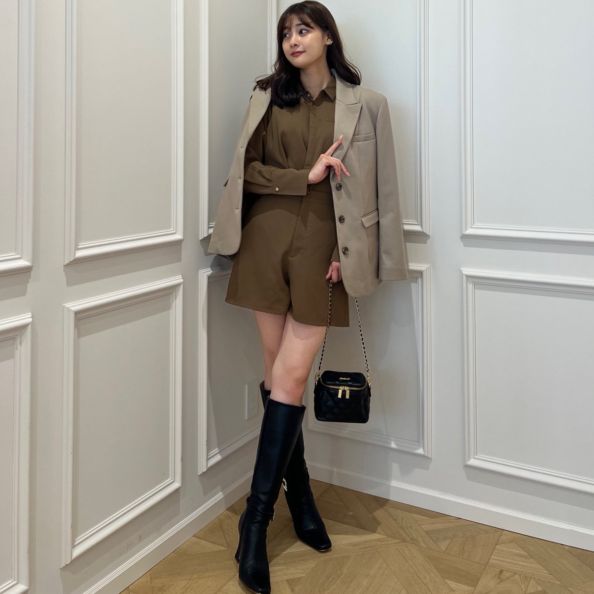 herlipto Armace Stripe Shirt Romper(Her lip toのパンツ検索 herlipto Armace Stripe Shirt Romper(Her lip toのパンツ検索