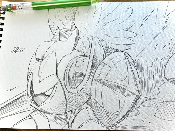 生存報告兼ねてちょっと前に描いてたアナログ落書き 