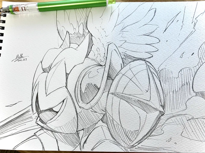 生存報告兼ねてちょっと前に描いてたアナログ落書き 
