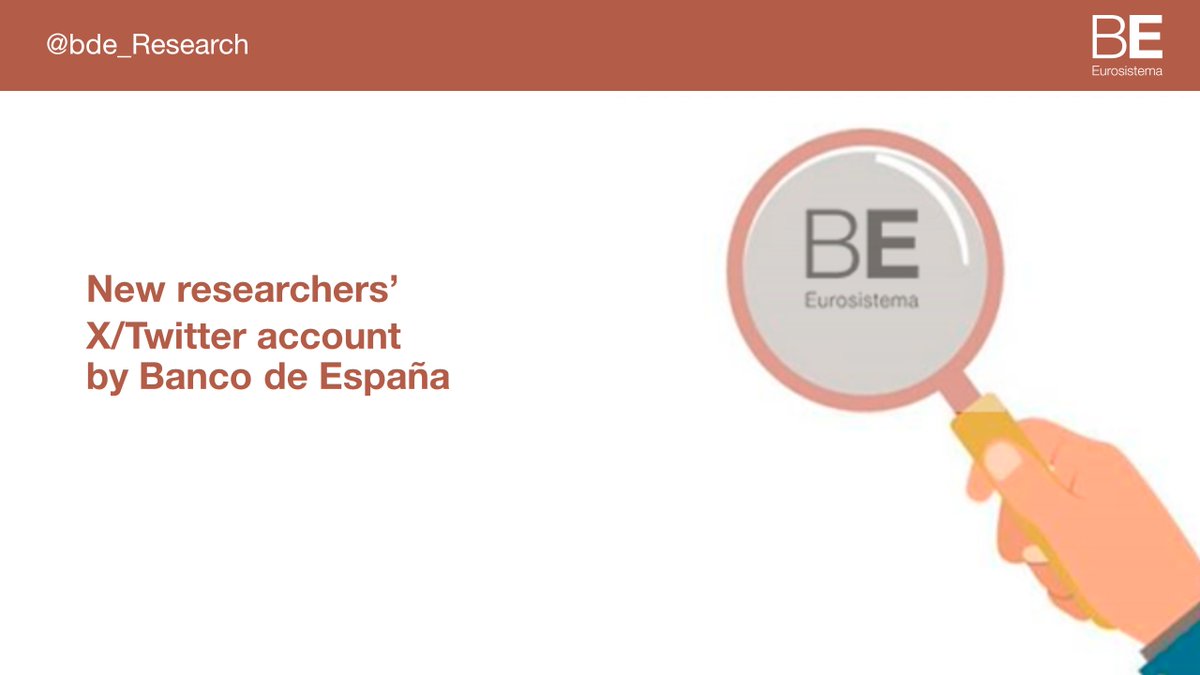 bde_Research's tweet image. 📢 Hi, everyone 👋! This new account is run by @BancoDeEspana researchers. Please, follow us for information on publications, conferences, and other research news at the Banco de España #bdeResearch #EconTwitter