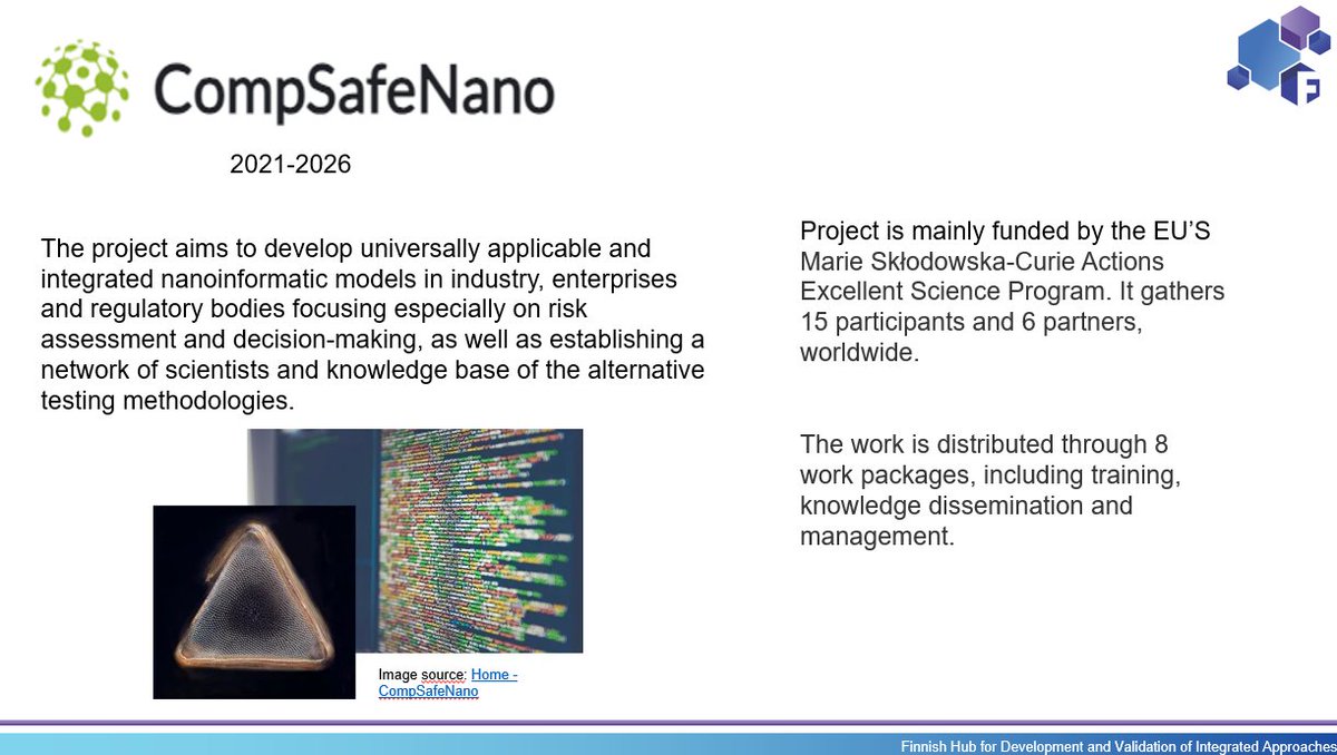 FhaiveT's tweet photo. Another parnership project for #FHAIVE!
#CompSafeNano gathers an amazing international community and puts insight into #nanoinformatics models, while forming networks and bases for #alternativetesting!
#project #research #international https://t.co/XEmaEds9as