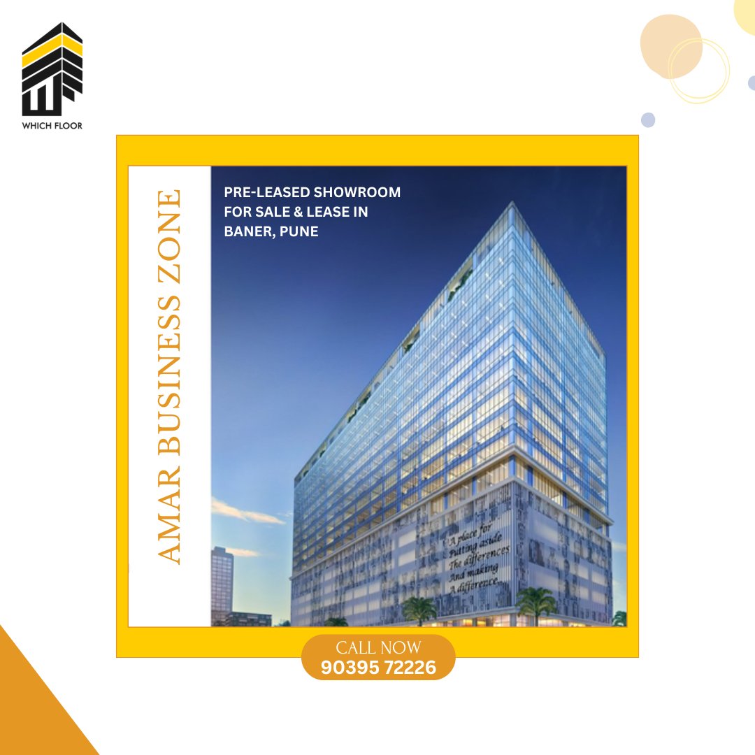 Whichfloor's tweet photo. Amar Business Zone is the place for those who know the worth of their business. ABZ offers a priceless unobstructed view of the beautiful and energetic vistas. Visit today!
For more information call at: 9039572226

#commercialrealestate #realestate #commercialproperty #business https://t.co/R5DUkYa4YT