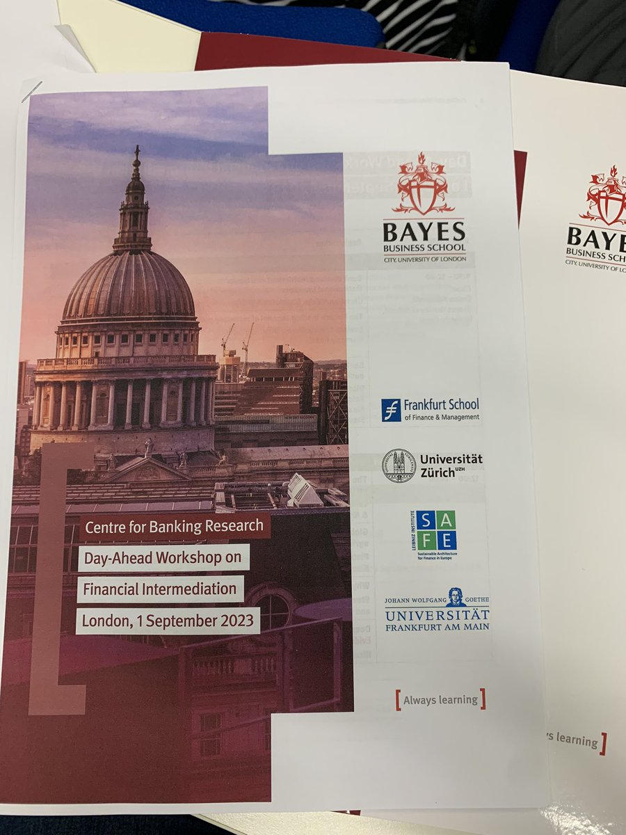 The Day-Ahead Workshop on Financial Intermediation has started @BayesBSchool