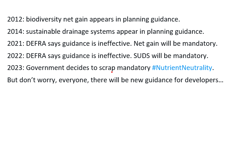 A brief timeline of voluntary approaches to planning.

You could add so many more examples of failed voluntary approaches to this list.

Relying on a voluntary approach for developers to pay for #NutrientNeutrality is doomed to fail.

@luhc should withdraw its misguided plans.