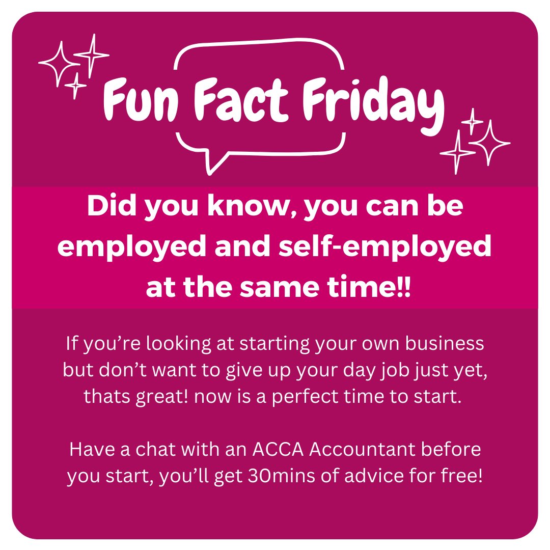 Did you know you can do both?! 
With the right financial advice you can set up your self-employment business and stay in your current employment. 

Working both is a challenge! Don’t be discouraged to ask for support, that’s what the SAMEE team are here for 😁 #selfemployed