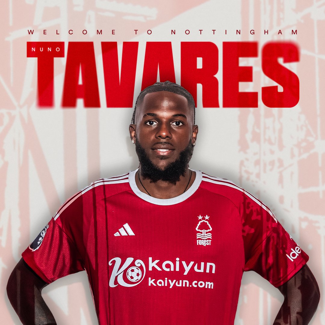 NFFC's tweet photo. Nottingham Forest is delighted to announce the loan signing of Nuno Tavares from @Arsenal ✍️

#NFFC | #WelcomeNuno 🇵🇹