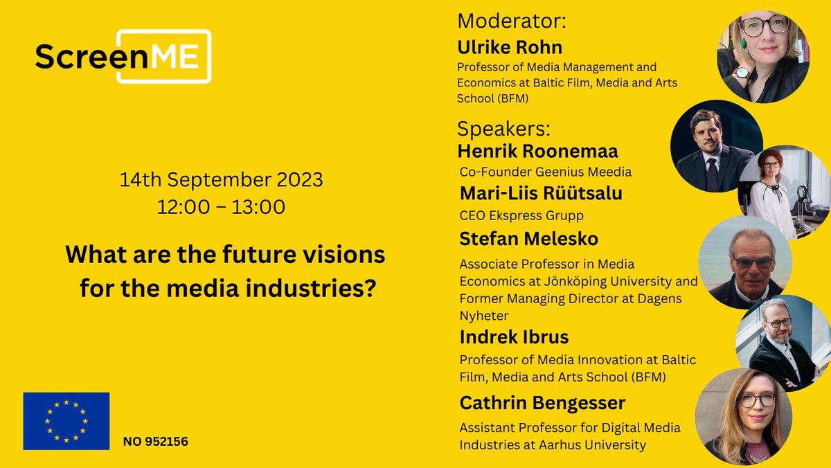 ScreenME (@screenme_net) on Twitter photo Fantastic #plenary speakers at our upcoming #event
@TallinnUni #BFM ! <a href="/henrikroonemaa/">Henrik Roonemaa</a> @IndrekIbrus Mari-Liis Rüütsalu, Stefan Melesko, Cathrin Bengesser <a href="/ulrike_rohn/">Ulrike Rohn</a>, #GeeniusMeedia #EkspressGrupp #DagensNyheter <a href="/AarhusUni_int/">Aarhus University</a> . Program & registration: screenme.tlu.ee/conference/ Fantastic #plenary speakers at our upcoming #event
@TallinnUni #BFM ! <a href="/henrikroonemaa/">Henrik Roonemaa</a> @IndrekIbrus Mari-Liis Rüütsalu, Stefan Melesko, Cathrin Bengesser <a href="/ulrike_rohn/">Ulrike Rohn</a>, #GeeniusMeedia #EkspressGrupp #DagensNyheter <a href="/AarhusUni_int/">Aarhus University</a> . Program & registration: screenme.tlu.ee/conference/