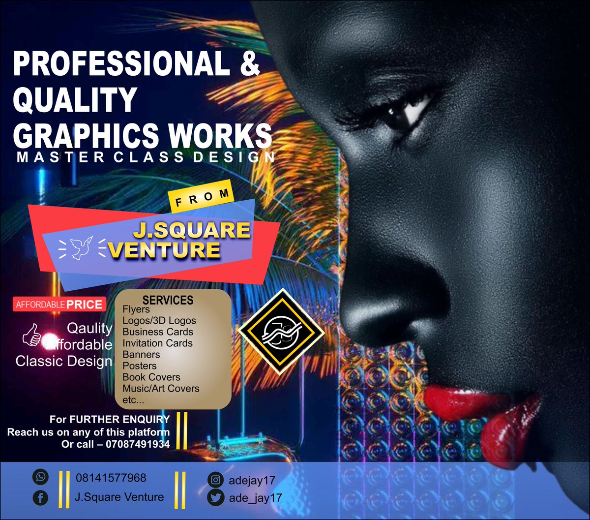 Adey_Jay's tweet image. Let be your professional graphics designer today. 
#Unilorin #bubagirl #BBNaijaAllStars #baddo #Rugar #Portable #BBNaija #ukrainecounteroffensive #ChampionsLeague