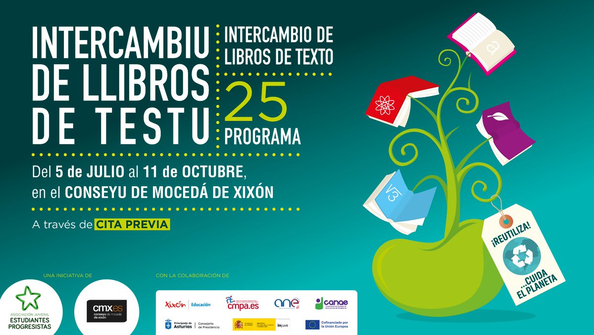 Ya estamos en Septiembre! ⚠️📚🖍️
Llega la vuelta al cole y en el Intercambio de Libros de Texto ya tenemos horario de tarde!!
📲 cita por whatsapp 684 64 58 12

👉 Toda la info: estudiantesasturias.com/www/?p=1400
 #intercambiolibros #cmx #xixon