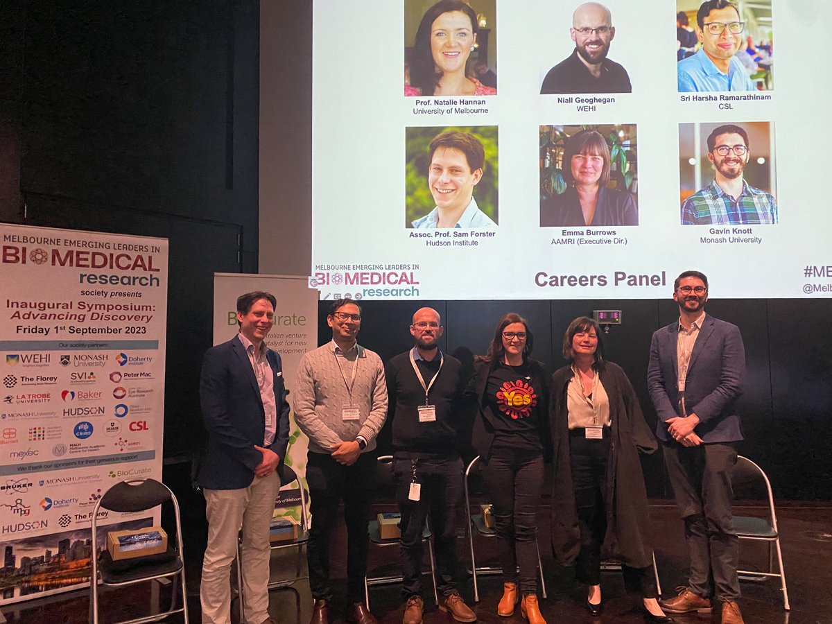 Melbourne Emerging Leaders in Biomedical Research (@melbourneelbr) on Twitter photo Thank you to our careers panel for a highly engaging & uplifting discussion, highlighting the importance of ADAPTABILITY and PEOPLE POWER across each unique career journey
What a way to end #MELS2023
<a href="/embws/">Dr Emma</a> <a href="/_sam_forster_/">Sam Forster</a> <a href="/DrNatHannan/">Professor Natalie Hannan, PhD, GAICD</a> <a href="/gavinjknott/">Gavin Knott</a> <a href="/Dr_Sri_Ram/">Dr Sri Ramarathinam</a> Niall Geoghegan Thank you to our careers panel for a highly engaging & uplifting discussion, highlighting the importance of ADAPTABILITY and PEOPLE POWER across each unique career journey
What a way to end #MELS2023
<a href="/embws/">Dr Emma</a> <a href="/_sam_forster_/">Sam Forster</a> <a href="/DrNatHannan/">Professor Natalie Hannan, PhD, GAICD</a> <a href="/gavinjknott/">Gavin Knott</a> <a href="/Dr_Sri_Ram/">Dr Sri Ramarathinam</a> Niall Geoghegan
