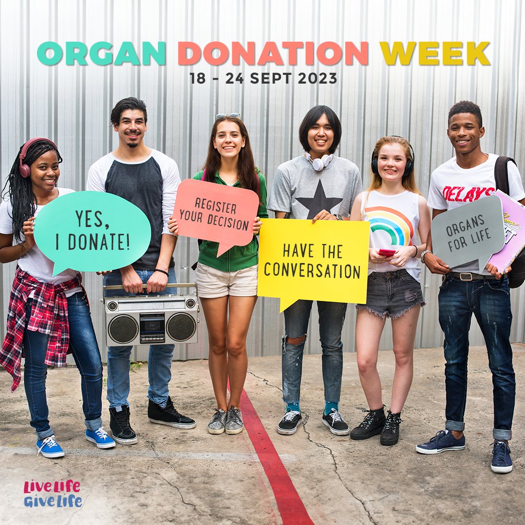 Live Life Give Life (@lltgl) on Twitter photo This year, Organ Donation Week in the UK is from 18 - 24 September ❤️
Register your decision to become an organ donor & share your choice with your family & friends so they know your wishes ✅
Show your support 👉 organdonation.nhs.uk/.../organ-dona…
#OrganDonationWeek
<a href="/NHSOrganDonor/">NHS Organ Donation💗🫀🫁</a> This year, Organ Donation Week in the UK is from 18 - 24 September ❤️
Register your decision to become an organ donor & share your choice with your family & friends so they know your wishes ✅
Show your support 👉 organdonation.nhs.uk/.../organ-dona…
#OrganDonationWeek
<a href="/NHSOrganDonor/">NHS Organ Donation💗🫀🫁</a>