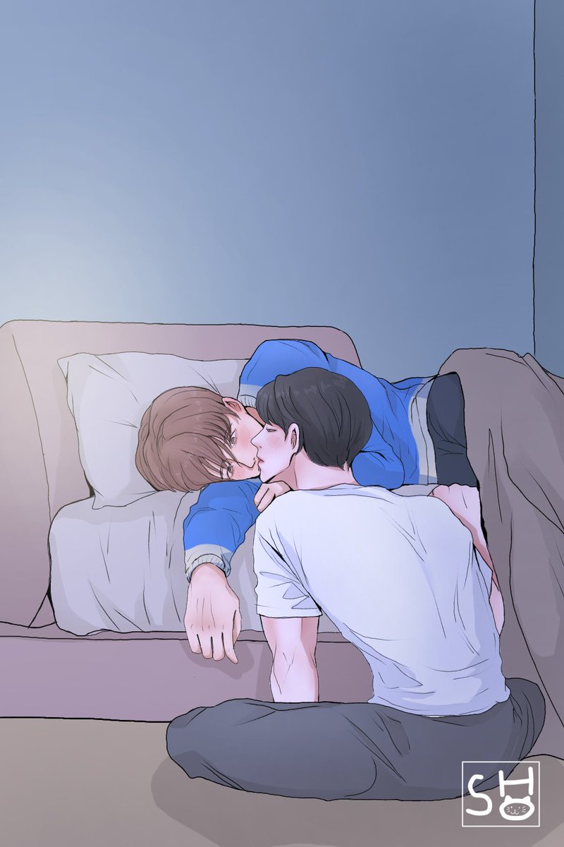 Lessakurafim's tweet image. #승밍 🐱🐶
Lmh was drunk and called ksm, ksm brought him to his house and laid him on his bed, ksm liked lmh and vice versa but they didn't know that, until finally ksm kissed lmh when he fell asleep, but coz that kiss lmh awakened.

#2min #离婚危机 #Straykidsfanart