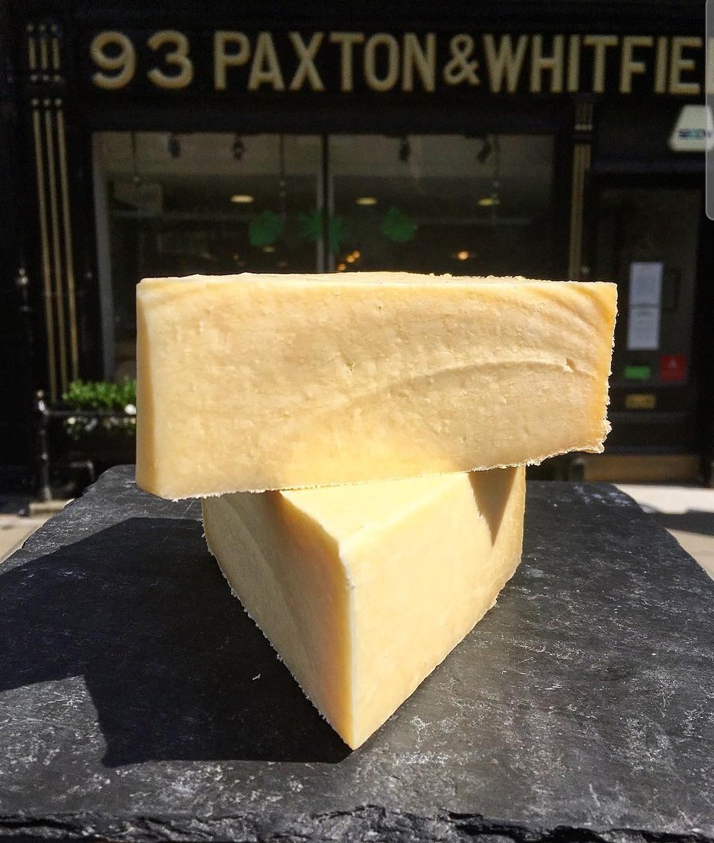 #cheeseoftheday Kirkham's Lancashire. A farmhouse Lancashire cheese made using a traditional two day curd method.  Open textured, buttery, hint of sharpness. Our Lancashire is made by Graham Kirkham @mrskirkhams son of the original 'Mrs Kirkham'. #cheese #Lancashire #cheesemaker