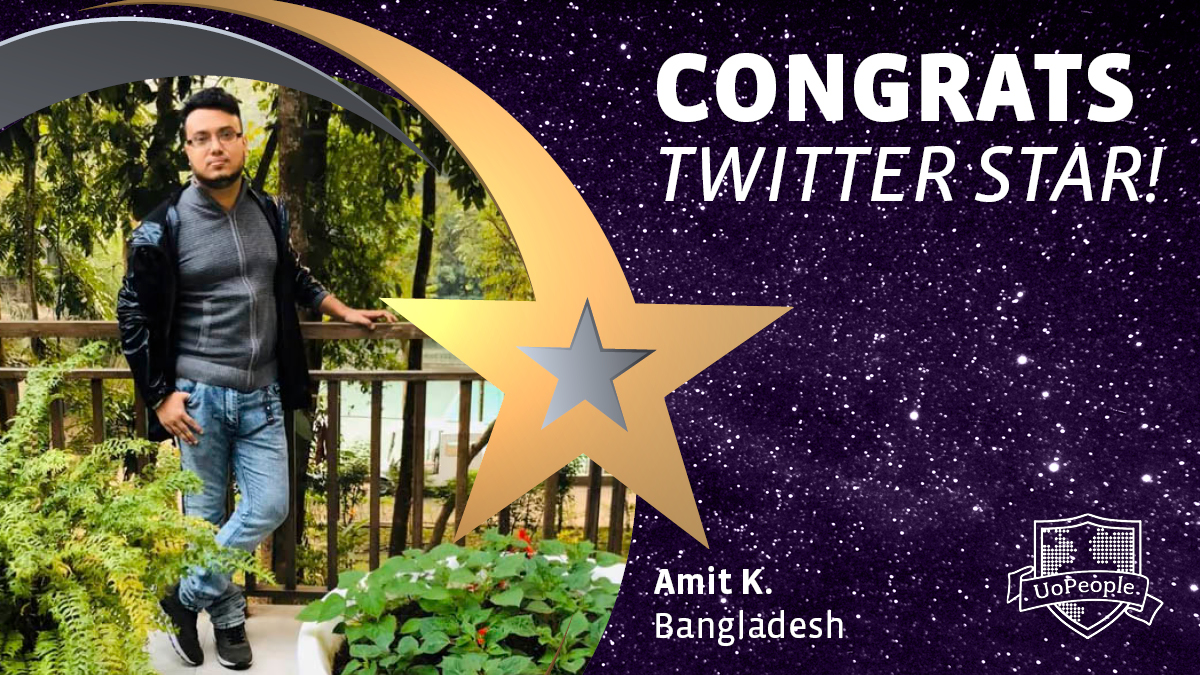Here's our Twitter Star of the Week! Meet Amit, and follow this thread to learn more about his #UoPeople experience: