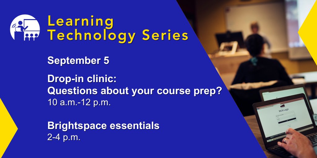 CITL_MemorialU's tweet photo. With the start of the 🍂f’23 semester next week, we have sessions scheduled in our #CITLLearningTechSeries to help @MemorialU instructors with #Brightspace. For more information and to register, please visit - https://t.co/Sz8yn8OHnk https://t.co/9tHOaB40tR
