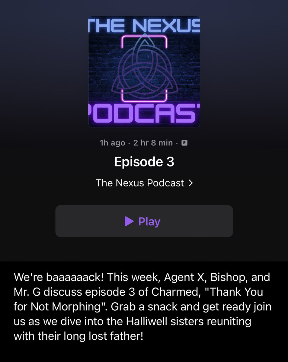 NexusPod's tweet photo. Episode 3 of the podcast out now!!! Check is out on Apple Podcasts, Spotify, YouTube, and more! Listen in as @jjohnson9109 @theycallmeMr_G @mndspeak discuss “Thank you for not morphing”! #Charmed #Poscasts
https://t.co/NdqbJ5c1kb https://t.co/uDtg017pF5