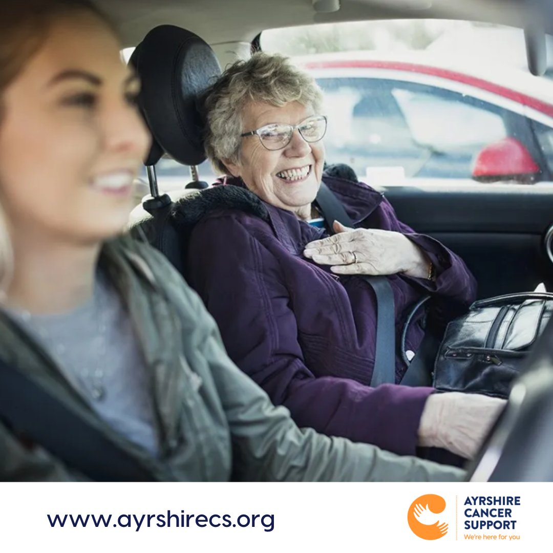 Our volunteer drivers take thousands of patients to and from hospital for treatment and other cancer related appointments with 77% of journeys being made to the Beatson West of Scotland Cancer Centre. Contact 01563 538008 or admin@ayrshirecs.org to find out more.