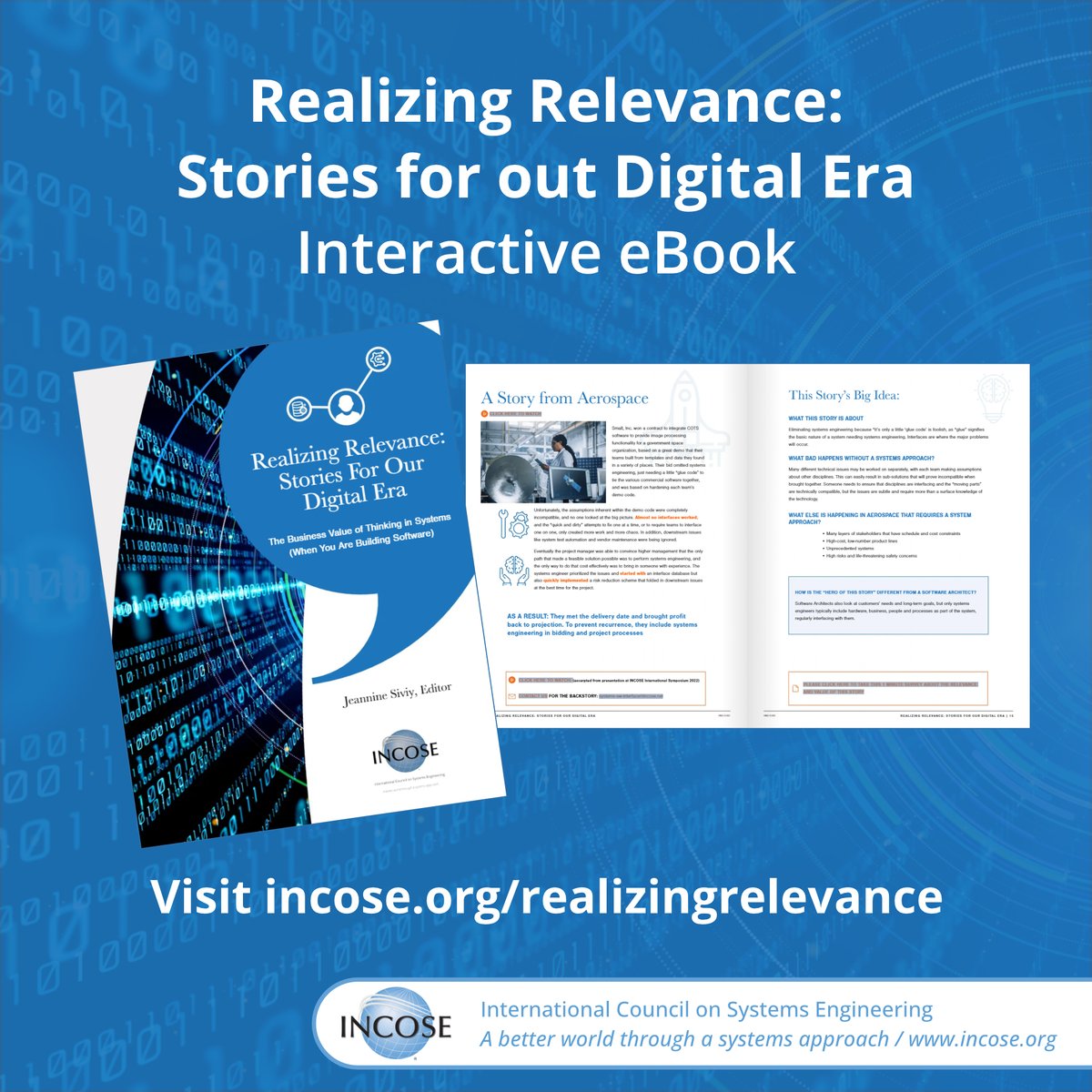 incose_org's tweet photo. This interactive eBook paints 5 stories of improving the relevance and performance of digital solutions, products and services by resolving technical and operational challenges. Read it now at https://t.co/BTQDEFYCuQ
#SystemsEngineering #Engineering #EngineeringBusiness https://t.co/cTOmZvJ21T