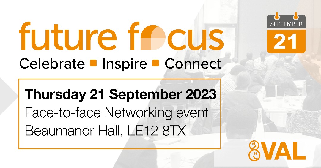 #FutureFocus23 -  21 September 2023
Bookings have now opened for this year’s conference - Join us to #Celebrate #Inspire &amp; #Connect with VCSE organisations across Leicester &amp; Leicestershire for a better future. 
View list of workshops and find out more 🔽
valonline.org.uk/future-focus-2…