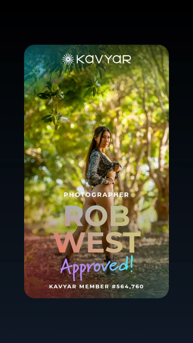 RobWestPHOTO's tweet photo. Finally. Member of Kavyar 🤠

#kavyar #photographer #publishing #photography https://t.co/1DVfyJA76B