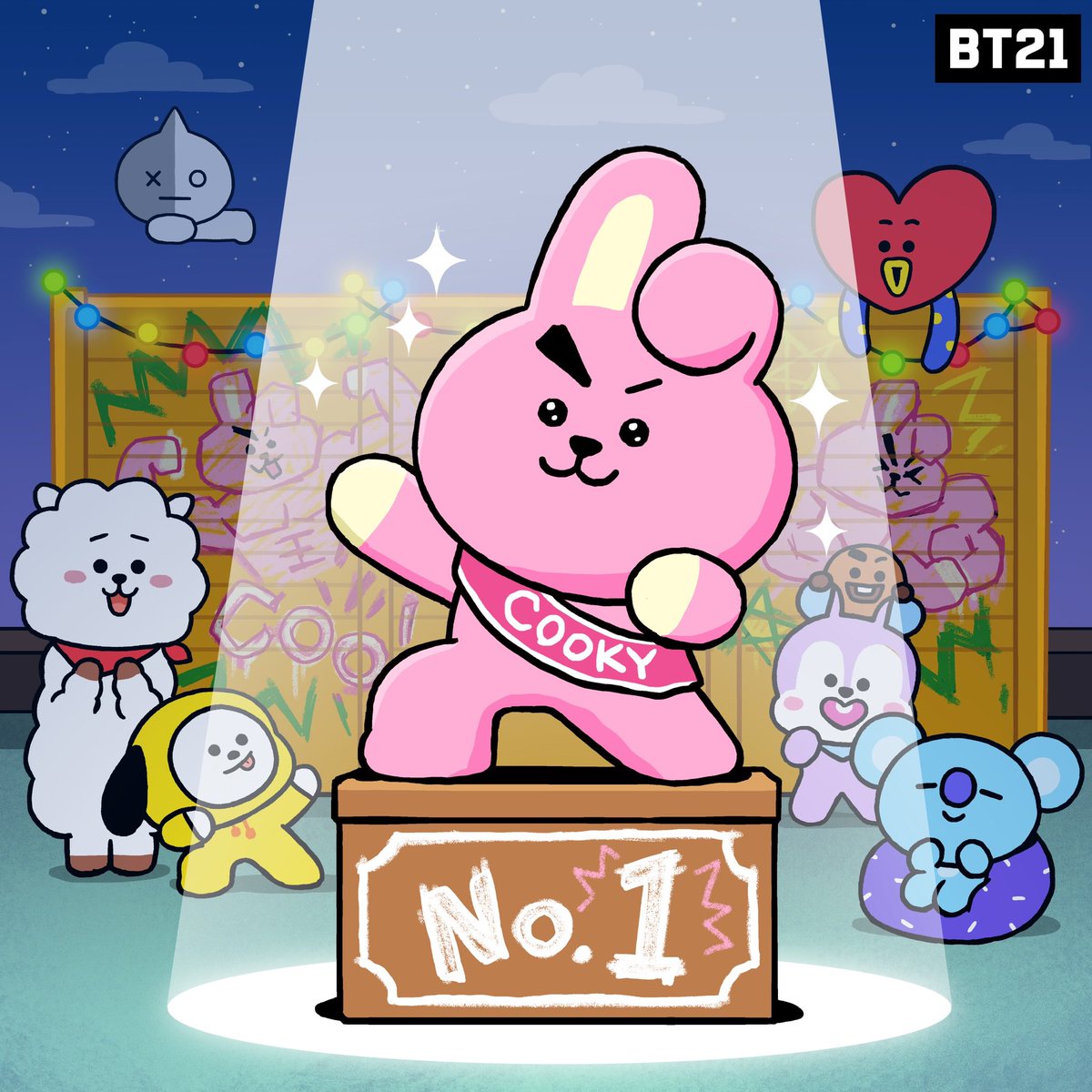 And the winner for 2023 GYM Enthusiast is... *drumroll🥁* COOKY!🩷

#BT21 #HallofFame #No1 #statue #glory #congrats 