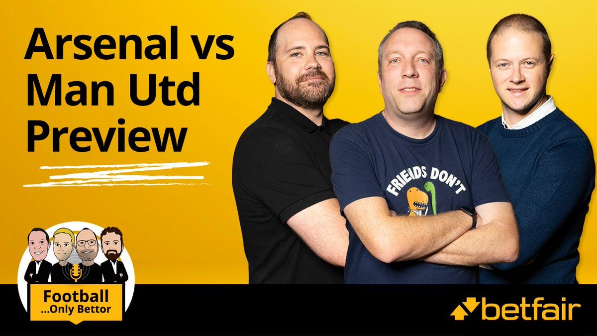 🆕 Football...Only Bettor @kevinhatchard, @MarkOHaire, @markstinchcombe and @BrianMc_Donnell are back to preview Sunday's meeting between Arsenal and Man United, as well as much more! 🔊 Listen here: pod.fo/e/1e97a2 📺 Watch here: youtube.com/watch?v=KlI9Qu…