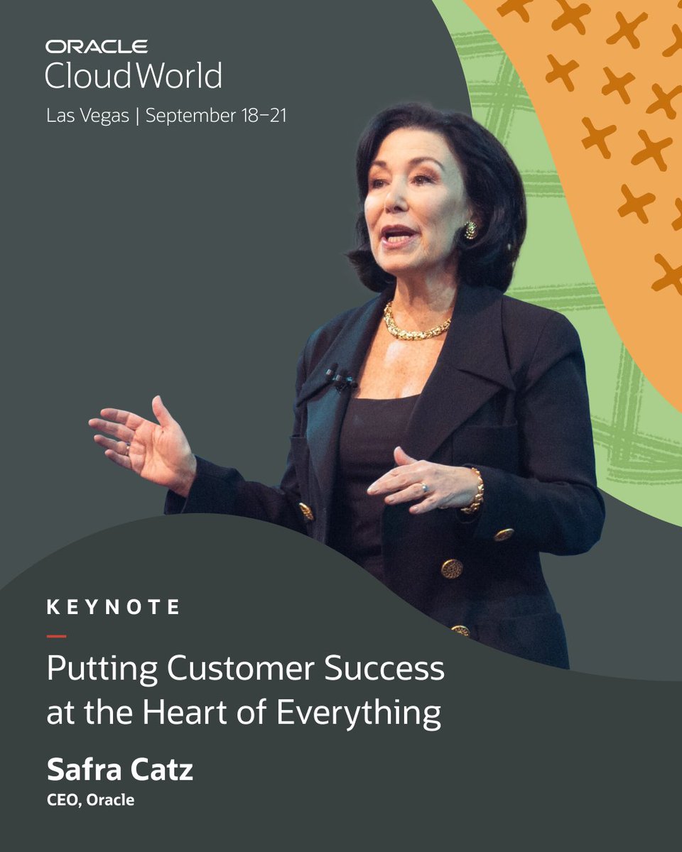 dzwright's tweet image. Safra Catz’s keynote at #CloudWorld will bring together some of the most successful and innovative organizations from around the world. 

@Oracle_ME SVP Leopoldo Boado Lama shares details. social.ora.cl/6018PQOSy