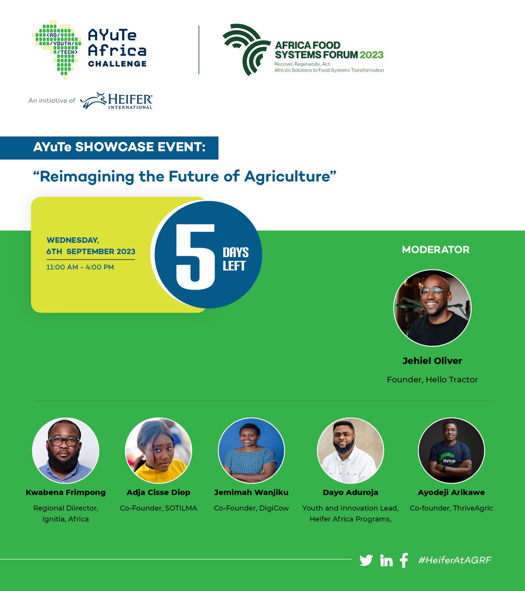 AyuteAfrica's tweet photo. π The countdown continues! Just 5 days until the #AYuTe Showcase: 'Reimagining the Future of Agriculture'! π± Get ready for groundbreaking insights and innovation.
#AYuTeChallengeKE #AYuTeShowcase #FutureOfAgripreneurship π https://t.co/wzcoqGqLhp