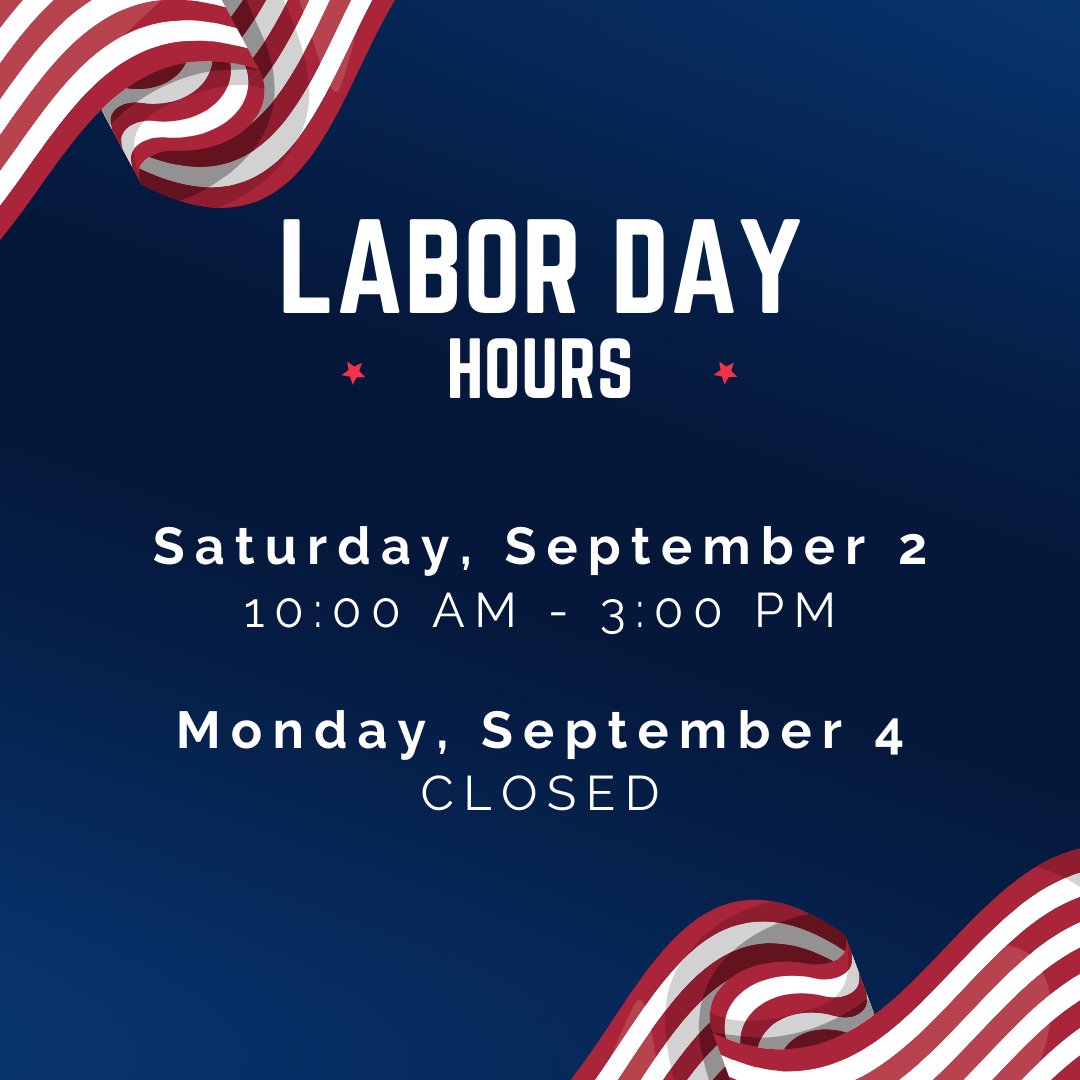 BridgevilleBPL's tweet photo. Labor Day Hours:
Saturday, Sept 2: 10:00am-3:00pm
Sunday, Sept 3: CLOSED
Monday, Sept 4: CLOSED
https://t.co/6v6zKZQcDA https://t.co/PUEE6Pp0zO