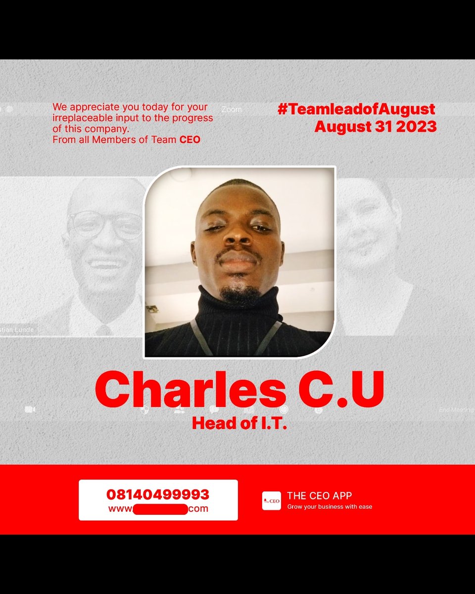 theceoapp's tweet photo. We all at Team CEO APP Celebrate Mr Charles Urama head of IT ,we appreciate your efforts so far to bringing this project to life.
#theceoapp #foryoupageシ #Uramacharls #headofIT #foryouシ #digitalmarketer https://t.co/FMupiOHUqT