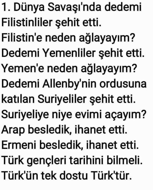 Arap'tan Dost Olmaz..