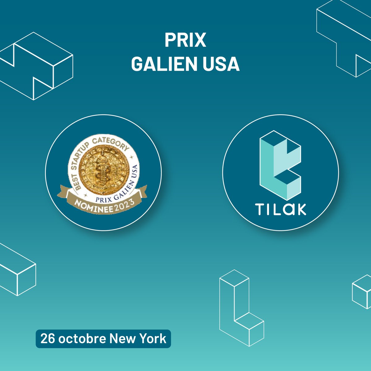 Tilak Healthcare (@tilakhealthcare) on Twitter photo #Nomination 🏆
Tilak Healthcare est nominé pour le Prix Galien USA 2023 dans la catégorie « Meilleure Start-up » ! 👏
Le #PrixGalien récompense les acteurs de l'innovation dans les sciences de la vie.
Annonce des gagnants le 26 octobre ! 🕰️
@BF_NorthAmerica <a href="/PrixGalien/">Prix Galien</a> #Nomination 🏆
Tilak Healthcare est nominé pour le Prix Galien USA 2023 dans la catégorie « Meilleure Start-up » ! 👏
Le #PrixGalien récompense les acteurs de l'innovation dans les sciences de la vie.
Annonce des gagnants le 26 octobre ! 🕰️
@BF_NorthAmerica <a href="/PrixGalien/">Prix Galien</a>