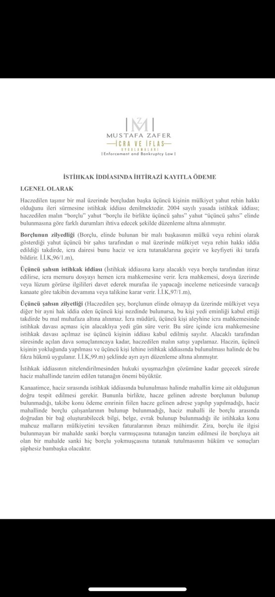 AvTarikCilekci's tweet photo. Yargıtay kararları ışığında İSTİHKAK İDDİASINDA İHTİRAZİ KAYITLA ÖDEME 'yi konu edinen yazının faydalı olması dileğiyle.

(-hazırlayan @mustafazaferlaw ) https://t.co/hjJJEbjcxP